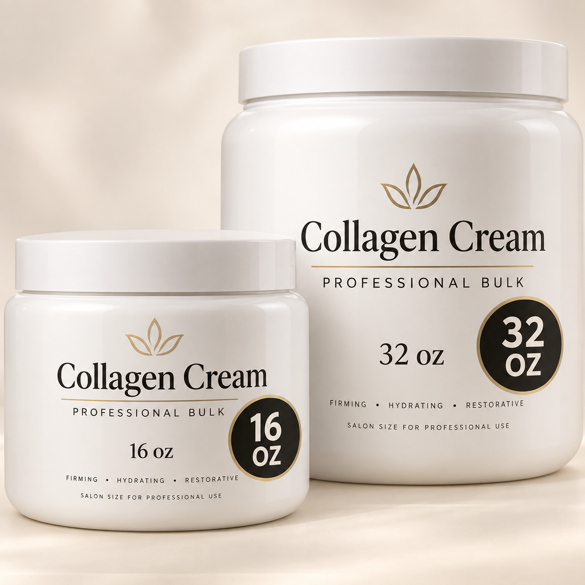 Collagen Cream — Professional Bulk: oversized 16 oz and 32 oz professional bulk jars