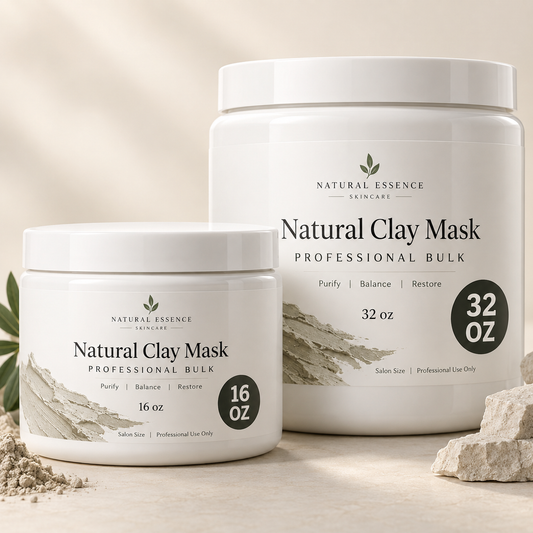 Natural Clay Mask — Professional Bulk: oversized 16 oz and 32 oz professional bulk jars