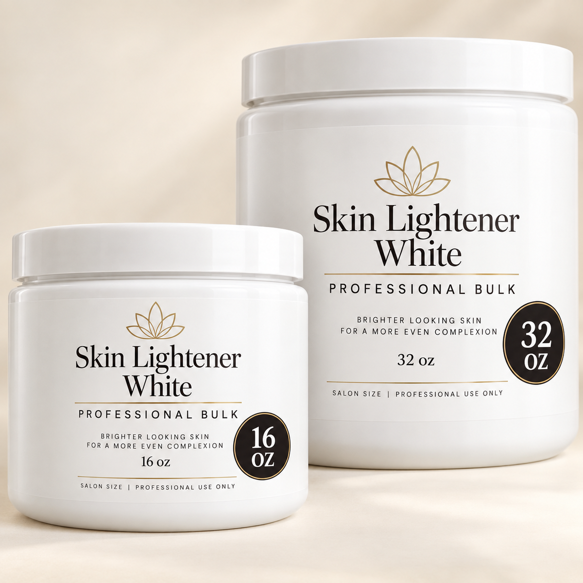 Skin Lightener White — Professional Bulk: oversized 16 oz and 32 oz professional bulk jars
