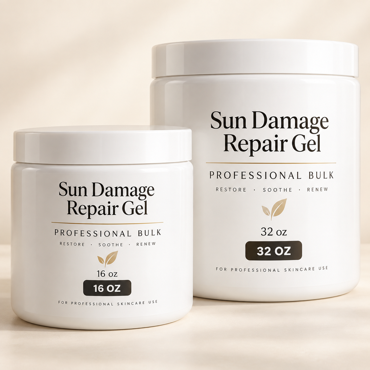 Sun Damage Repair Gel — Professional Bulk: oversized 16 oz and 32 oz professional bulk jars